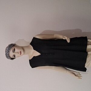 Kim Rogers Black Mandarin Collar Blouse